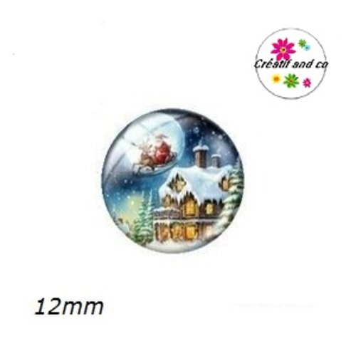 X2 cabochons père noël 12mm