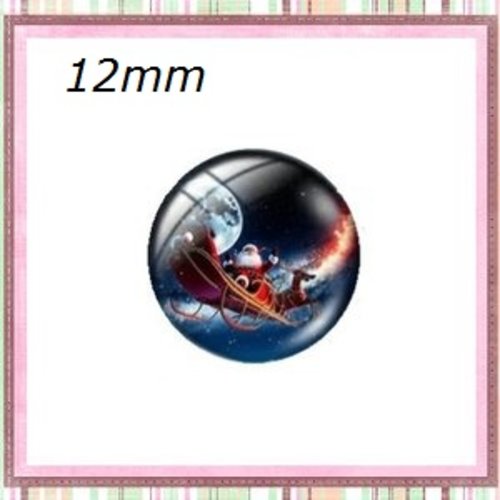 X2 cabochons père noël 12mm