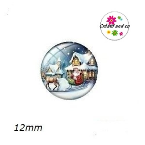 X2 cabochons père noël 12mm