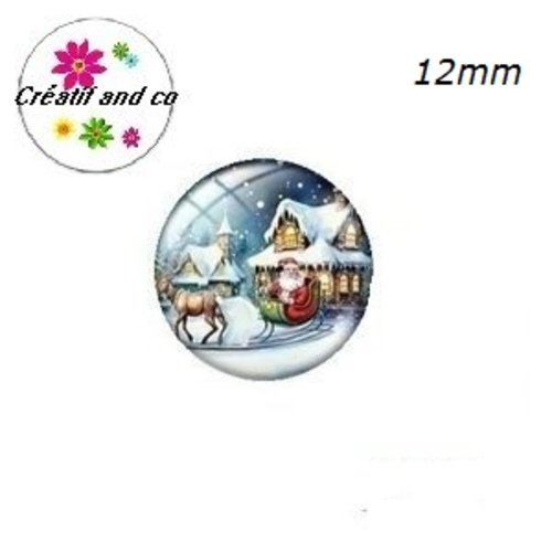 X2 cabochons père noël 12mm