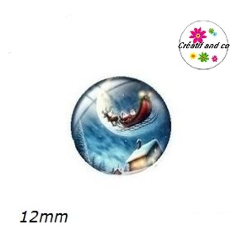 X2 cabochons père noël 12mm