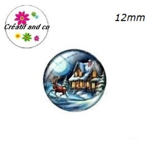 X2 cabochons père noël 12mm