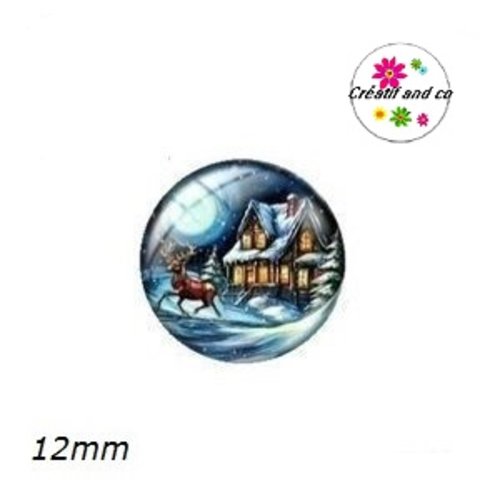 X2 cabochons père noël 12mm