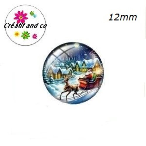 X2 cabochons père noël 12mm