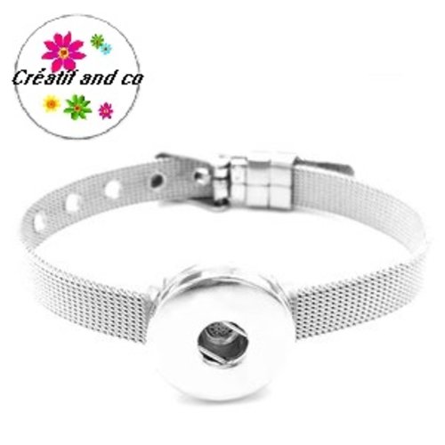 Bracelet bouton pression acier inoxydable