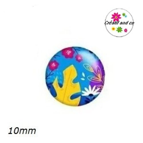 X2 cabochons colorés 10mm