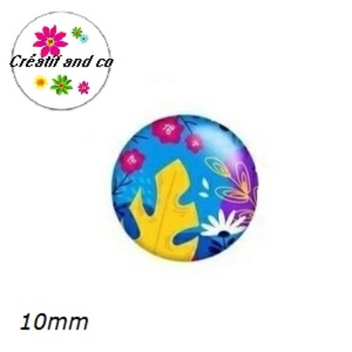 X2 cabochons colorés 10mm