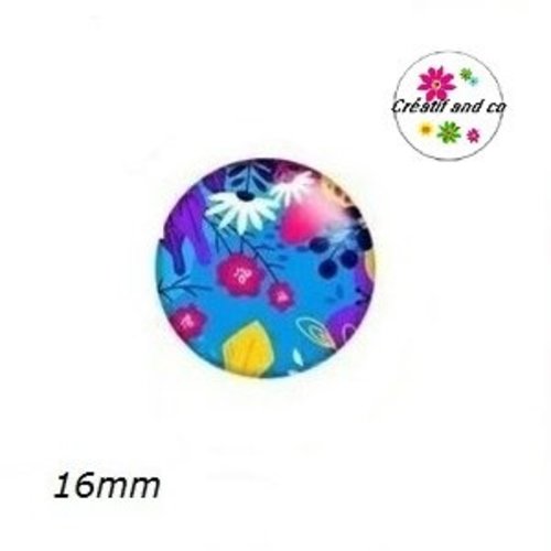 X2 cabochons colorés 16mm