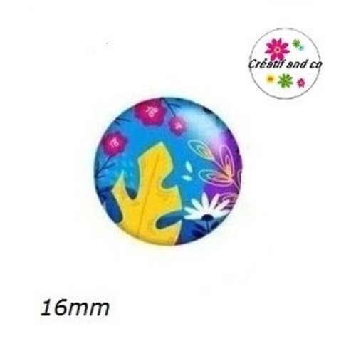 X2 cabochons colorés 16mm