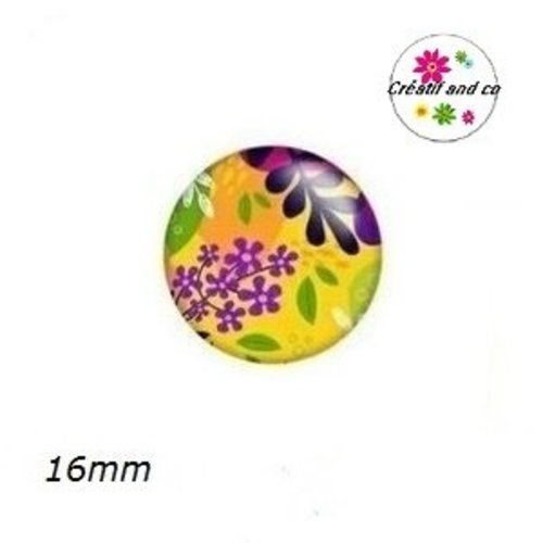 X2 cabochons colorés 16mm