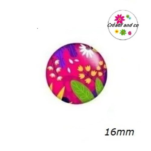 X2 cabochons colorés 16mm