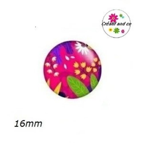 X2 cabochons colorés 16mm