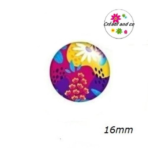 X2 cabochons colorés 16mm