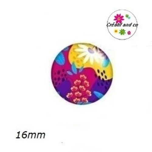 X2 cabochons colorés 16mm