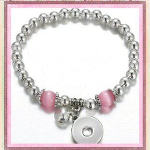 Bracelet élastique avec perles pour bouton pression 18mm