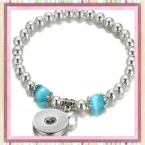 Bracelet élastique avec perles pour bouton pression 18mm