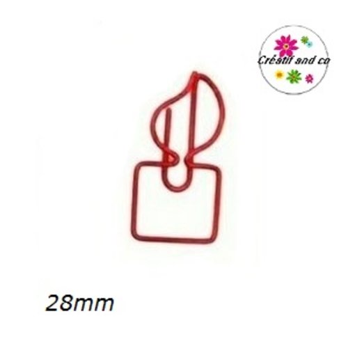 Trombone bougie rouge métallique