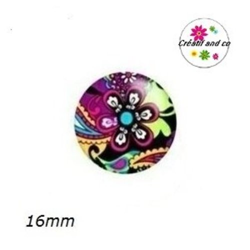X2 cabochons colorés 16mm