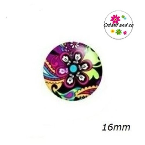 X2 cabochons colorés 16mm