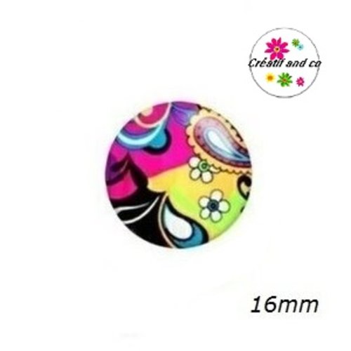 X2 cabochons colorés 16mm