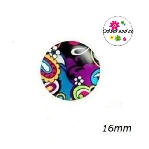 X2 cabochons colorés 16mm