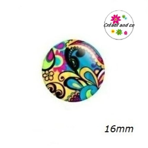 X2 cabochons colorés 16mm