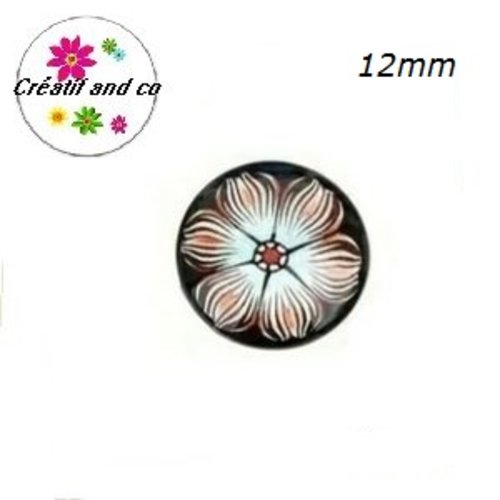 X2 cabochons fleuris 12mm