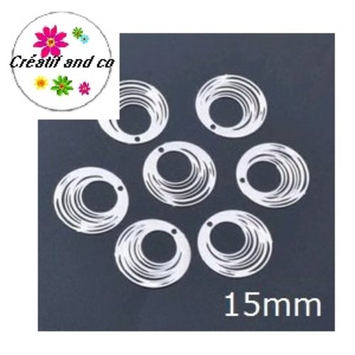 Breloque estampe cercle argent 15mm