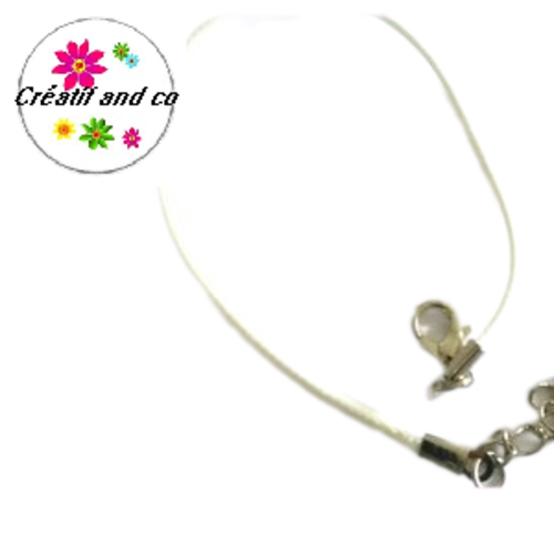 Bracelet coton enduit blanc 19cm