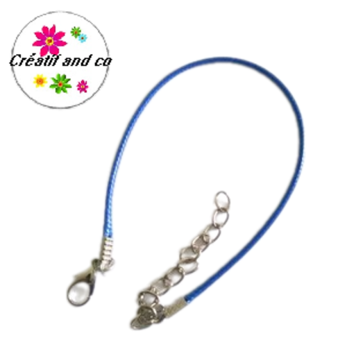 Bracelet coton enduit bleu roi 19cm