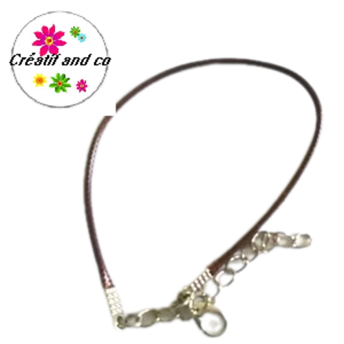 Bracelet coton enduit marron 19cm