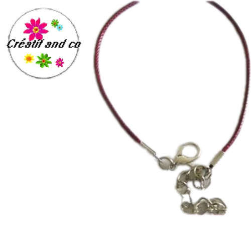 Bracelet coton enduit bordeaux 19cm