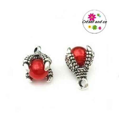 Pendentif griffe de dragon et sa perle rouge