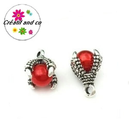 Pendentif griffe de dragon et sa perle rouge
