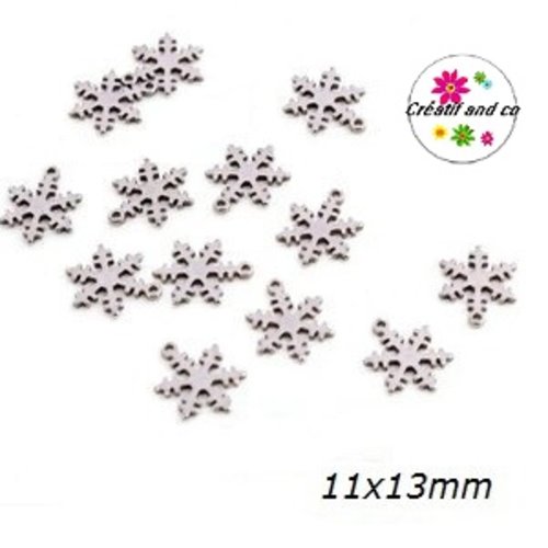 Petit pendentif flocon de neige acier inoxydable 13mm