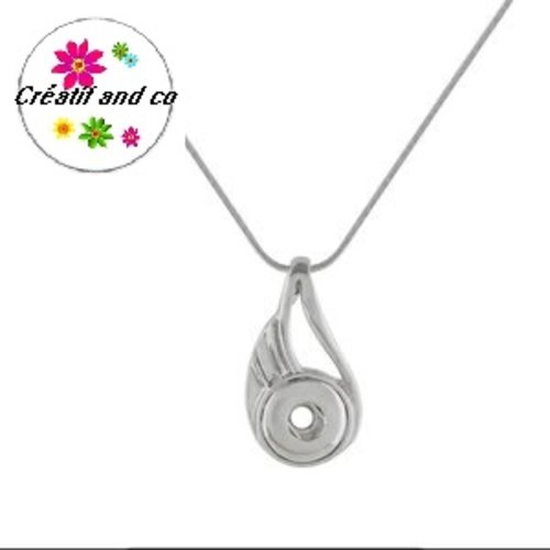 Collier pendentif pour bouton pression 12mm