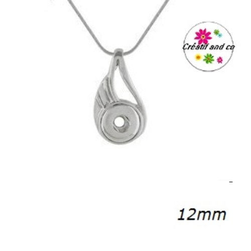 Collier pendentif pour bouton pression 12mm