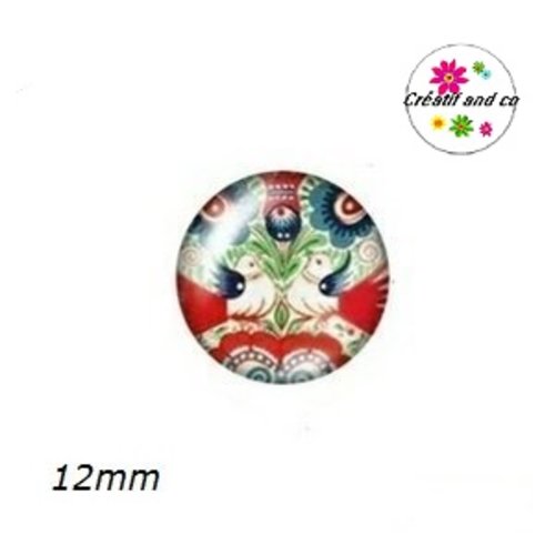 X2 cabochons à motifs 12mm