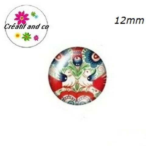 X2 cabochons à motifs 12mm