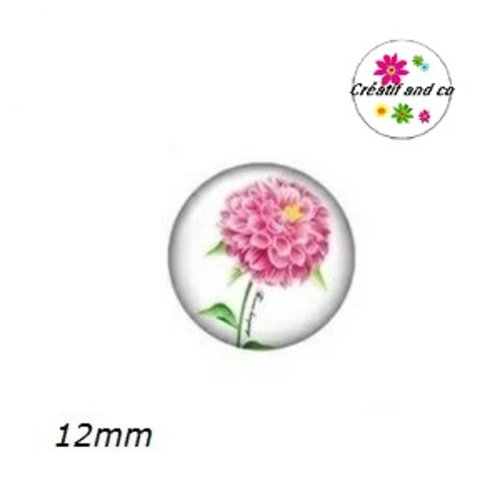 X2 cabochons fleuris 12mm