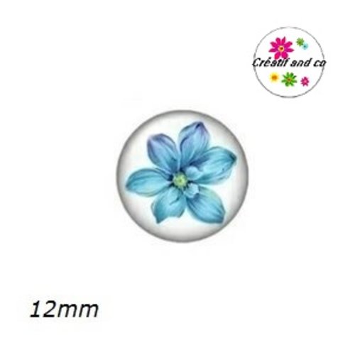 X2 cabochons fleuris 12mm