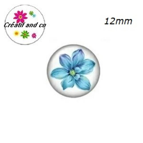 X2 cabochons fleuris 12mm