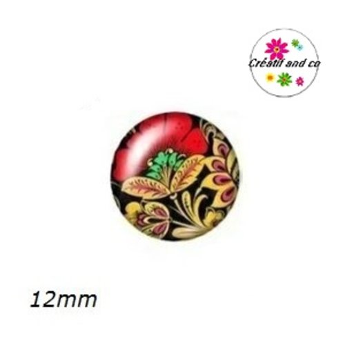 X2 cabochons à motifs 12mm