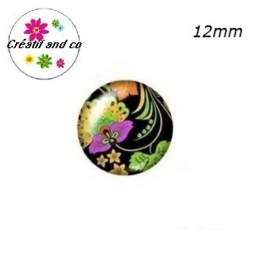 X2 cabochons à motifs 12mm