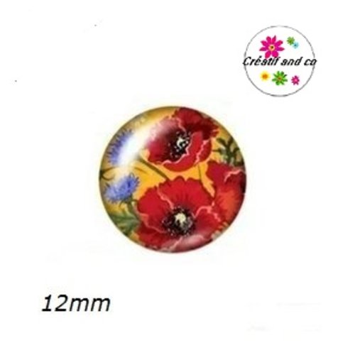 X2 cabochons fleuris 12mm