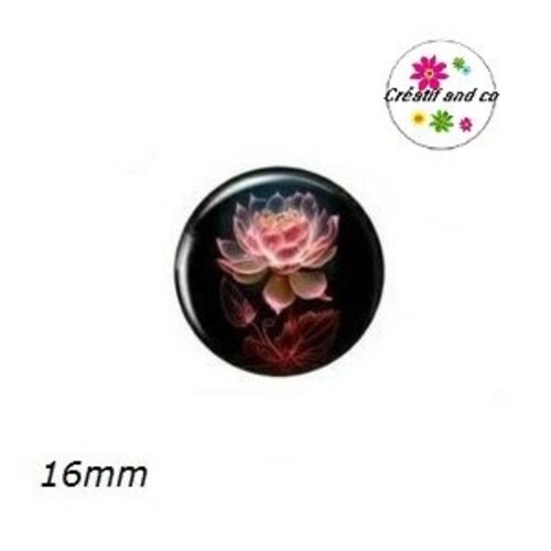 X2 cabochons fleur de nénuphar 16mm