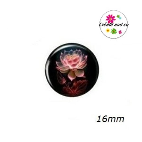 X2 cabochons fleur de nénuphar 16mm