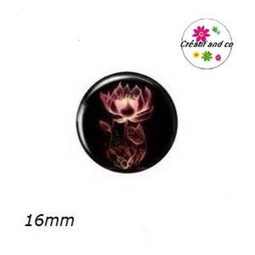 X2 cabochons fleur de nénuphar 16mm