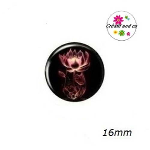 X2 cabochons fleur de nénuphar 16mm