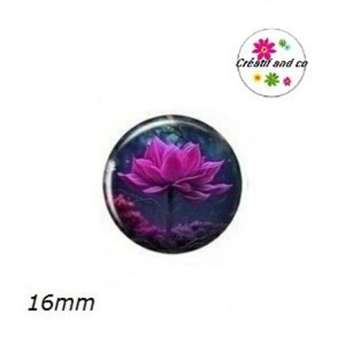 X2 cabochons fleur de nénuphar 16mm